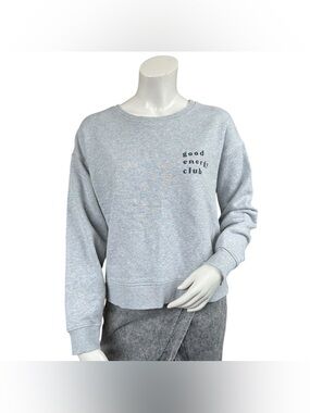 PACT Organic Cotton Gray “Good Energy Club” Crewneck Sweatshirt Size Medium